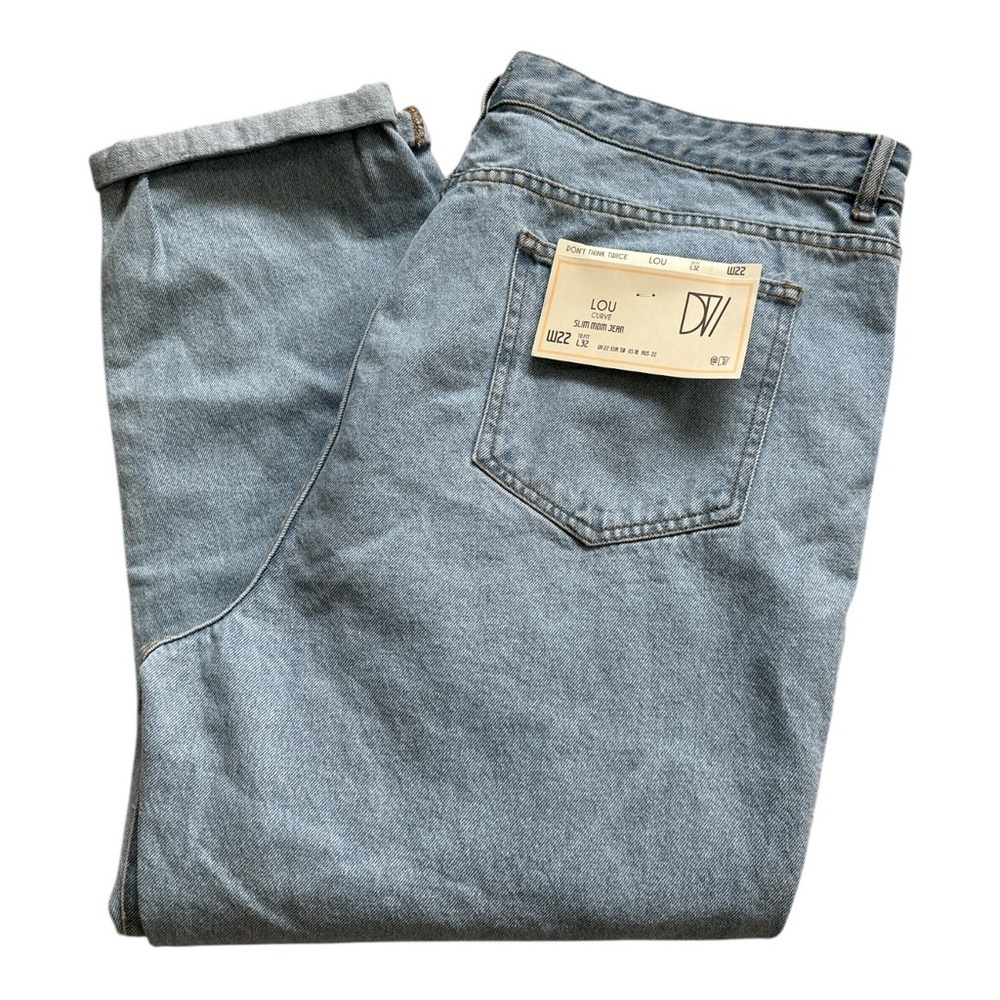 ASOS Don’t Think Twice Plus Lou Mom Jean Light Wash Women’s Size 18 NWT - Picture 5 of 10